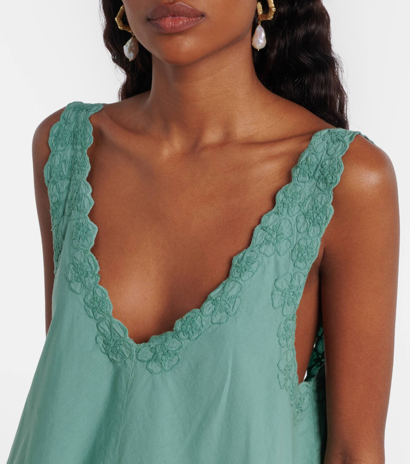 Embroidered cotton poplin minidress 4