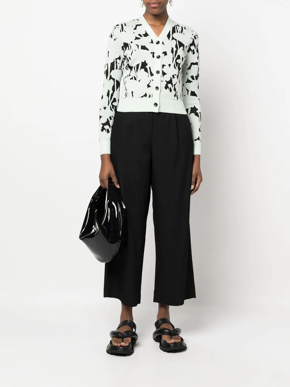 floral-print V-neck cardigan - 2