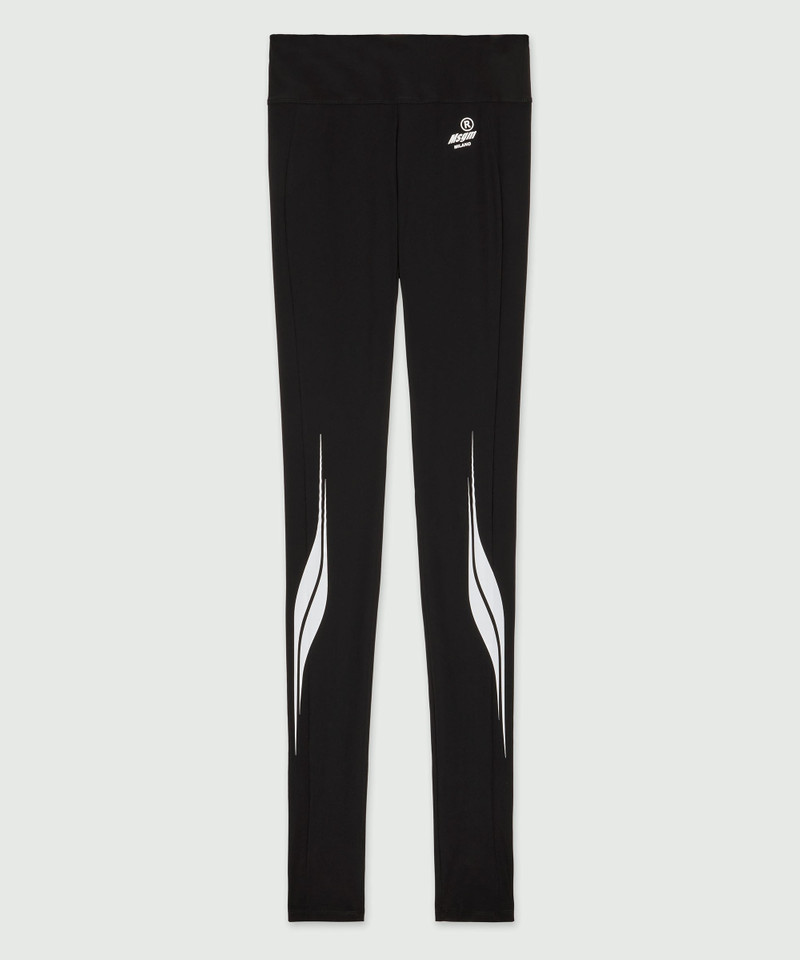 Black Lycra leggings with MSGM Race print 1