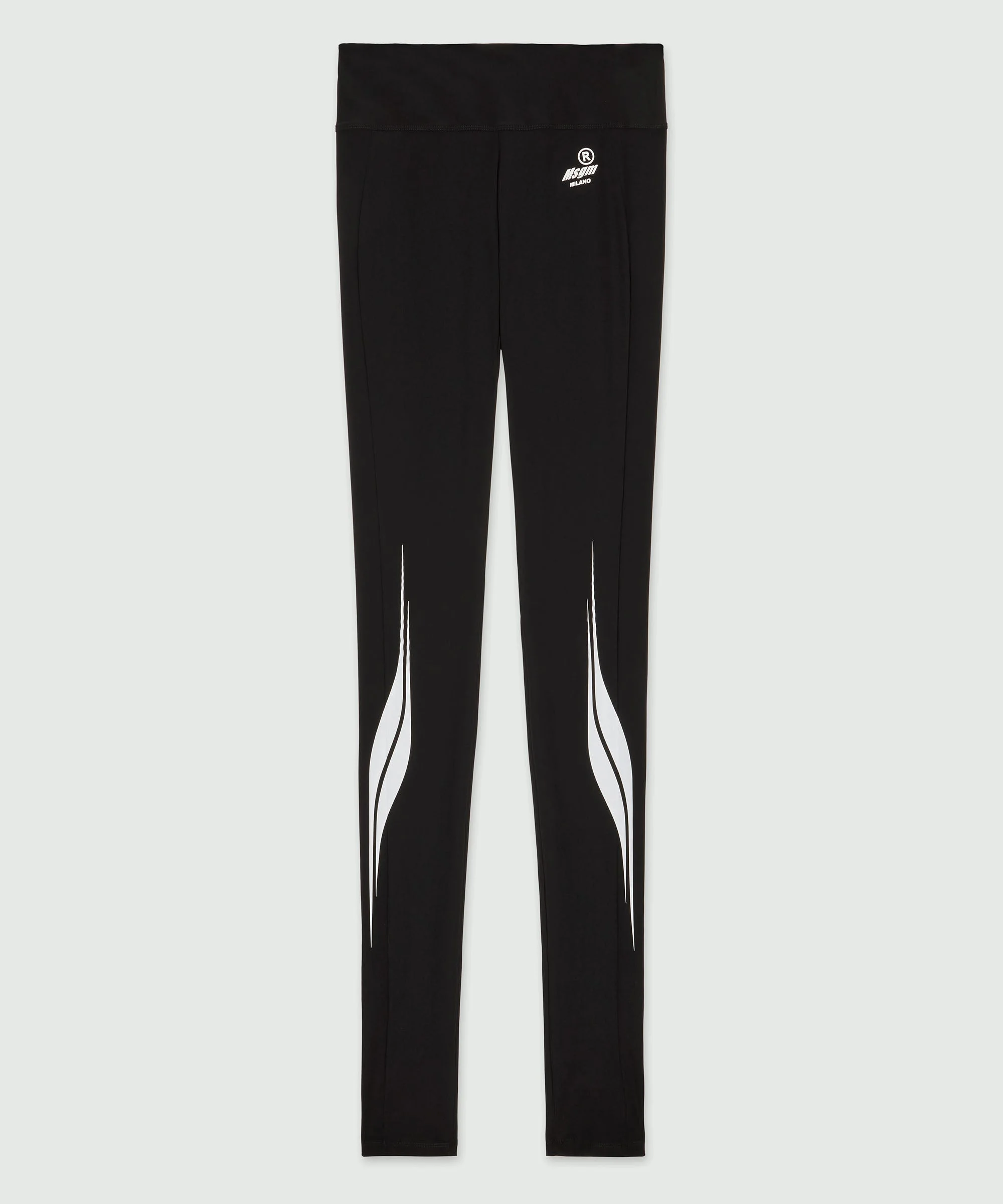 Black Lycra leggings with MSGM Race print - 1