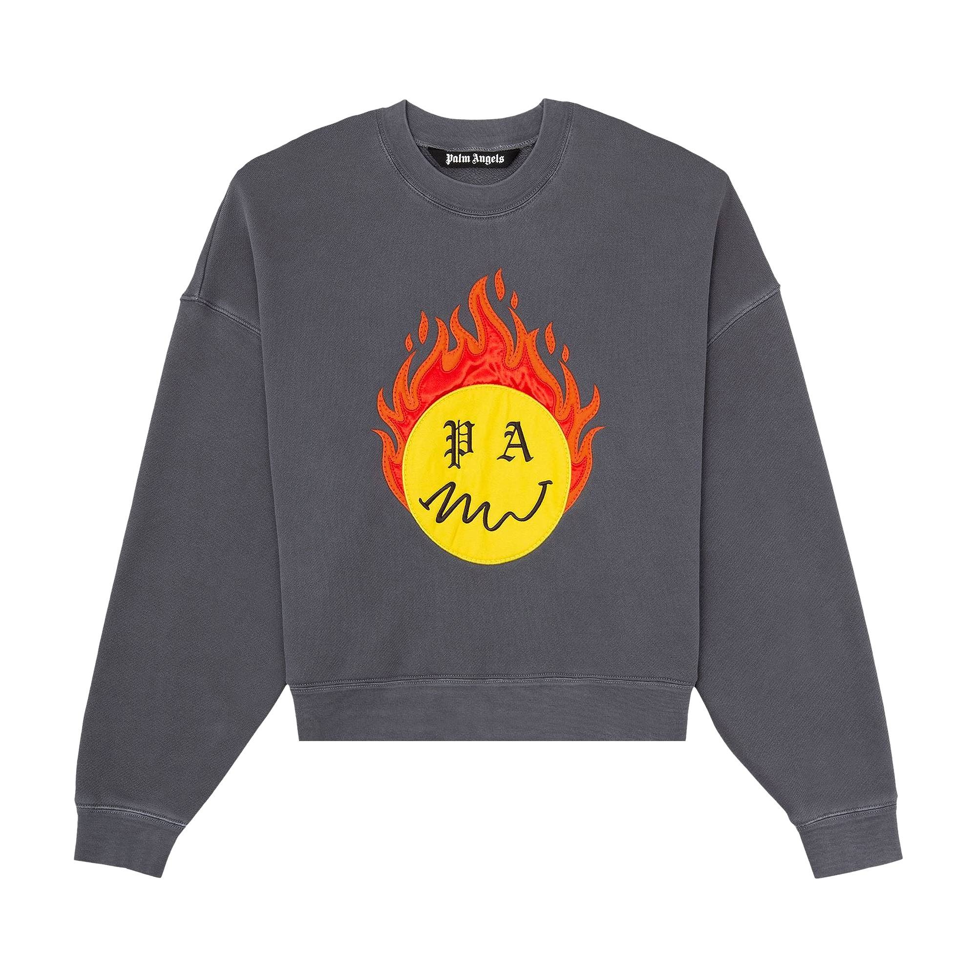 Palm Angels Burning Head Crewneck 'Black/Yellow' - 1