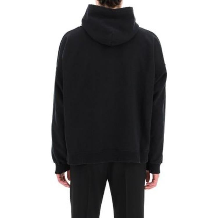 Balenciaga Script Logo Oversized Popover Hoodie 'Black White' 674986TMVB51070 - 3