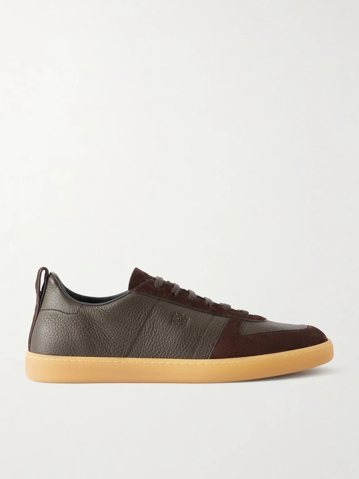 Repton Textured-Leather and Deerskin Sneakers - 1