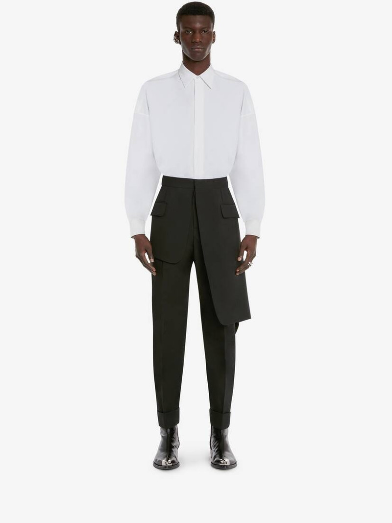 Alexander McQueen Men's Cotton Poplin Shirt in White outlook