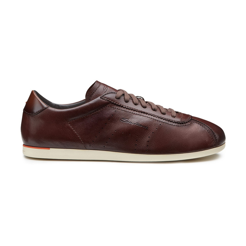 Men's dark brown leather sneaker 1