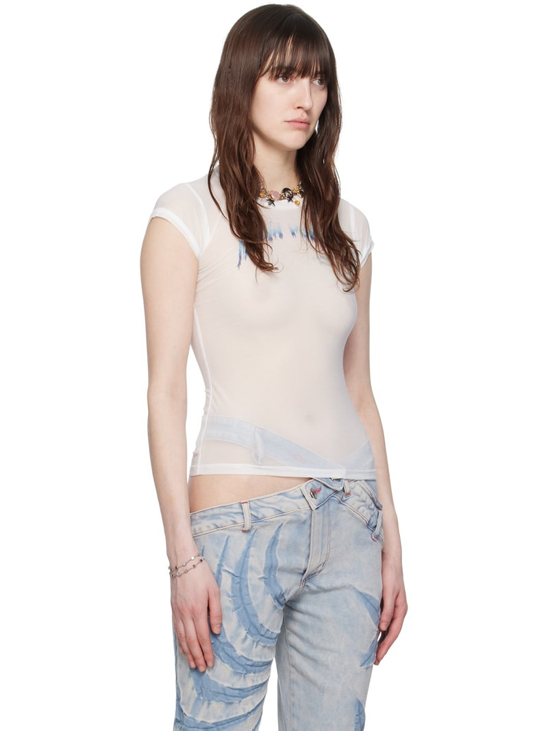 MASHA POPOVA White Semi-Sheer T-Shirt outlook