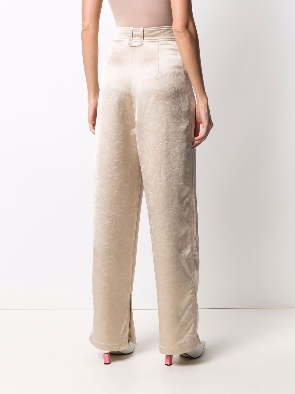 Odile straight-leg satin trousers - 4