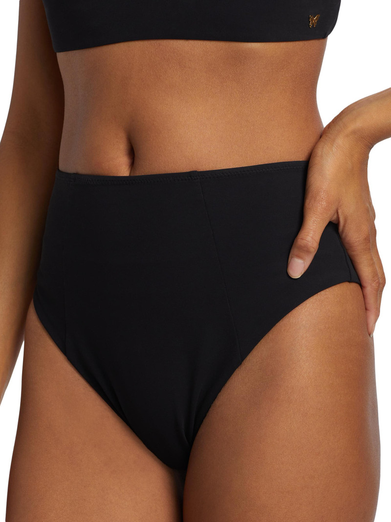 Women's Echauffe High-Waisted Bikini Bottom - Black 5