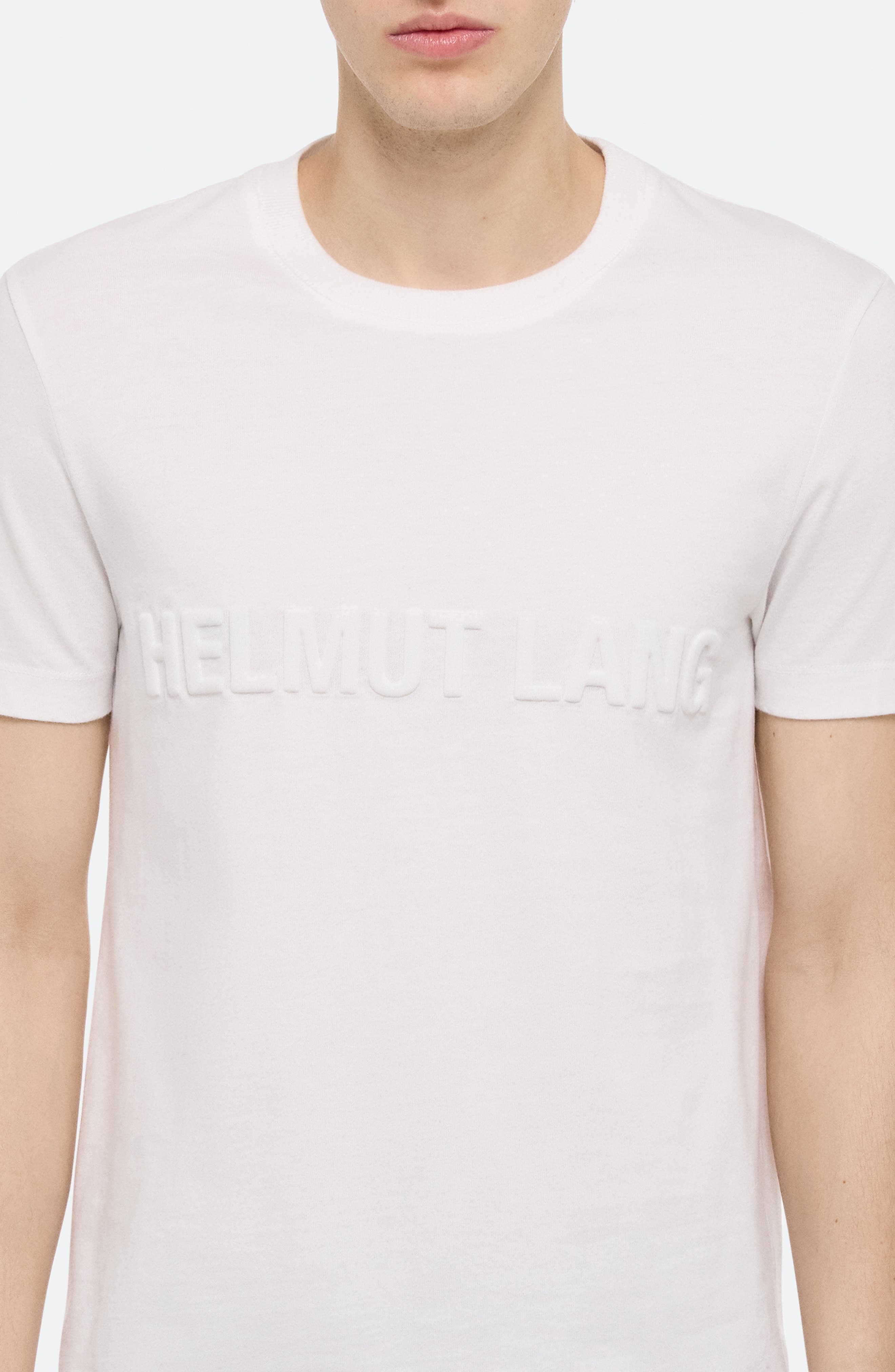 Helmut Lang Embossed Logo T-Shirt in Optic White at Nordstrom - 4