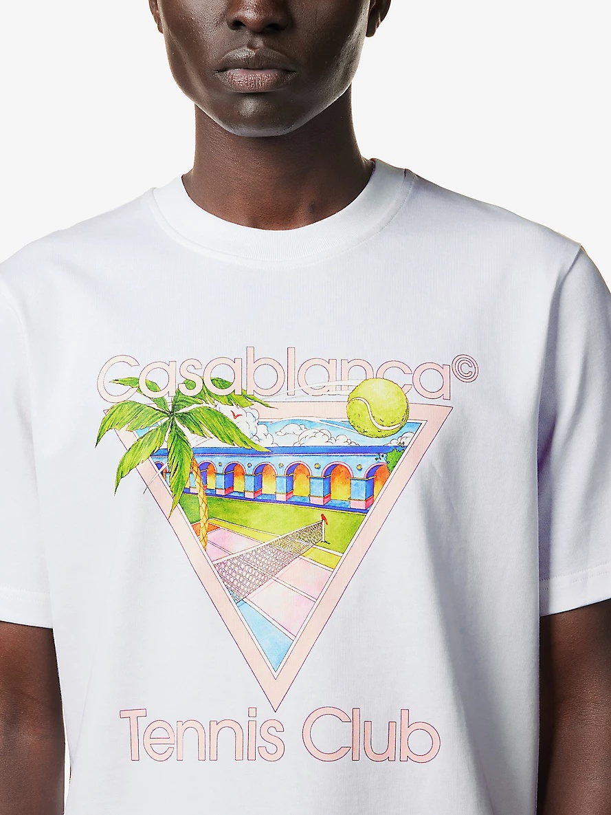 Tennis Club graphic-print cotton-jersey T-shirt - 5