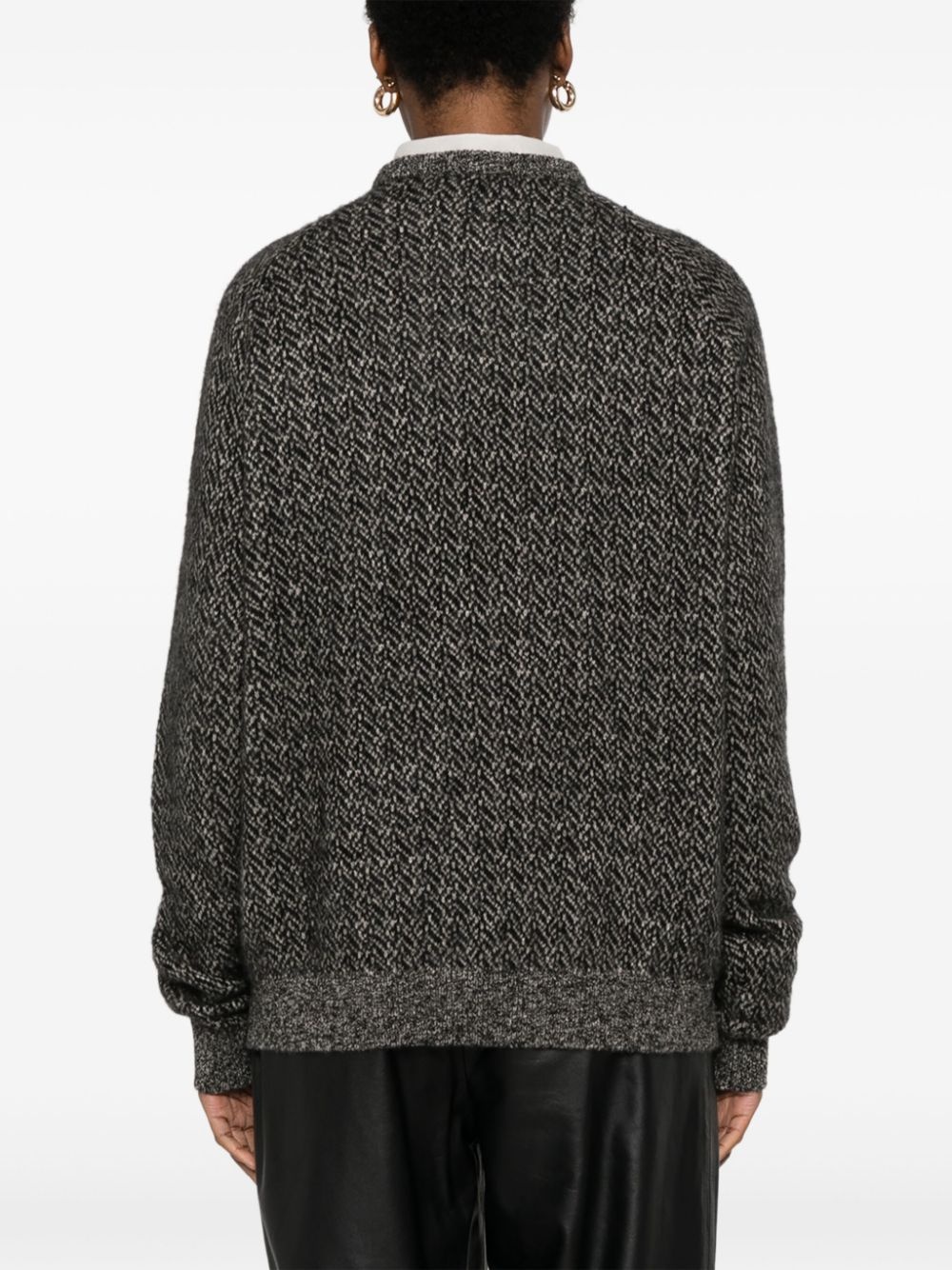 herringbone-pattern sweater - 4
