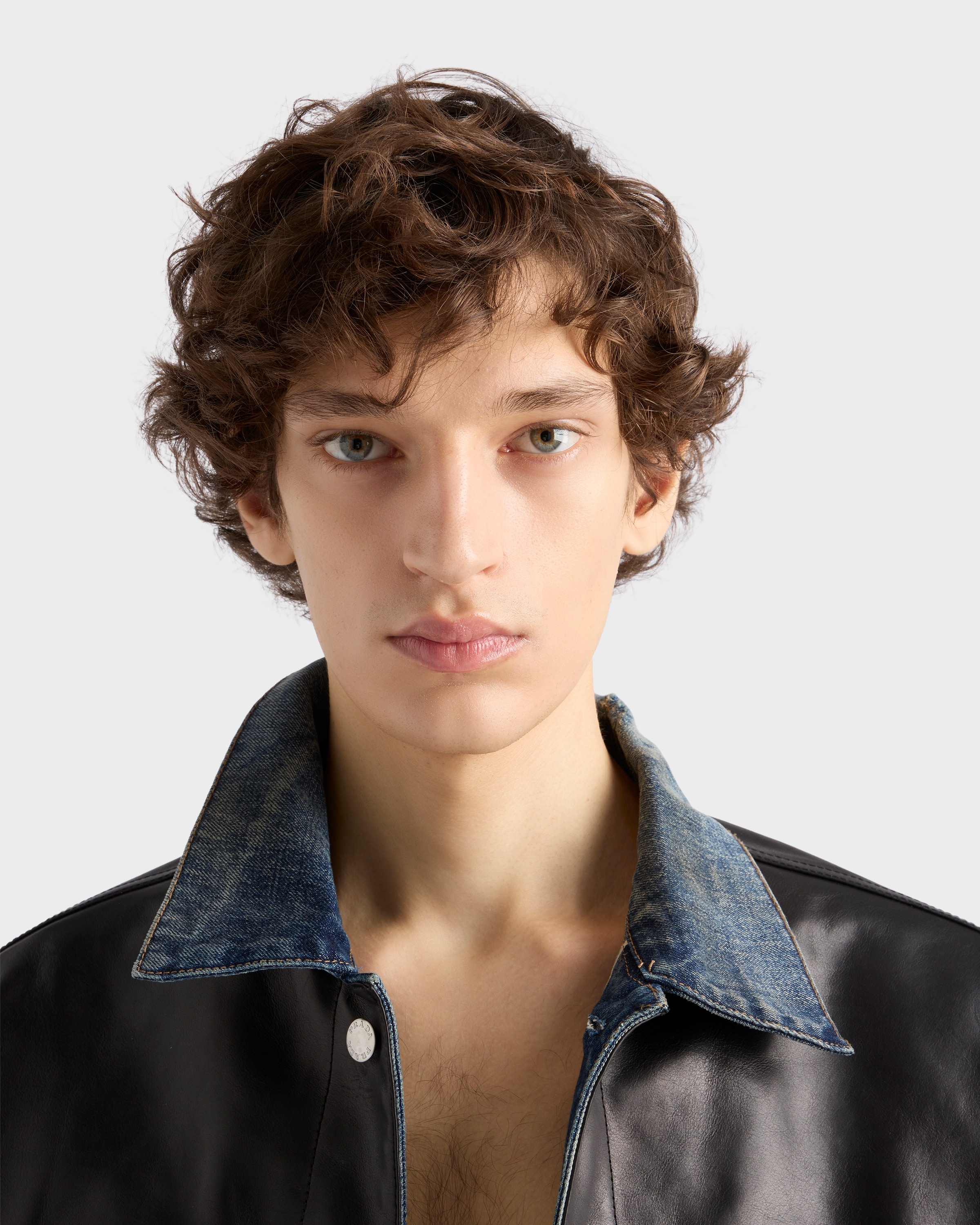 Denim and leather jacket - 3