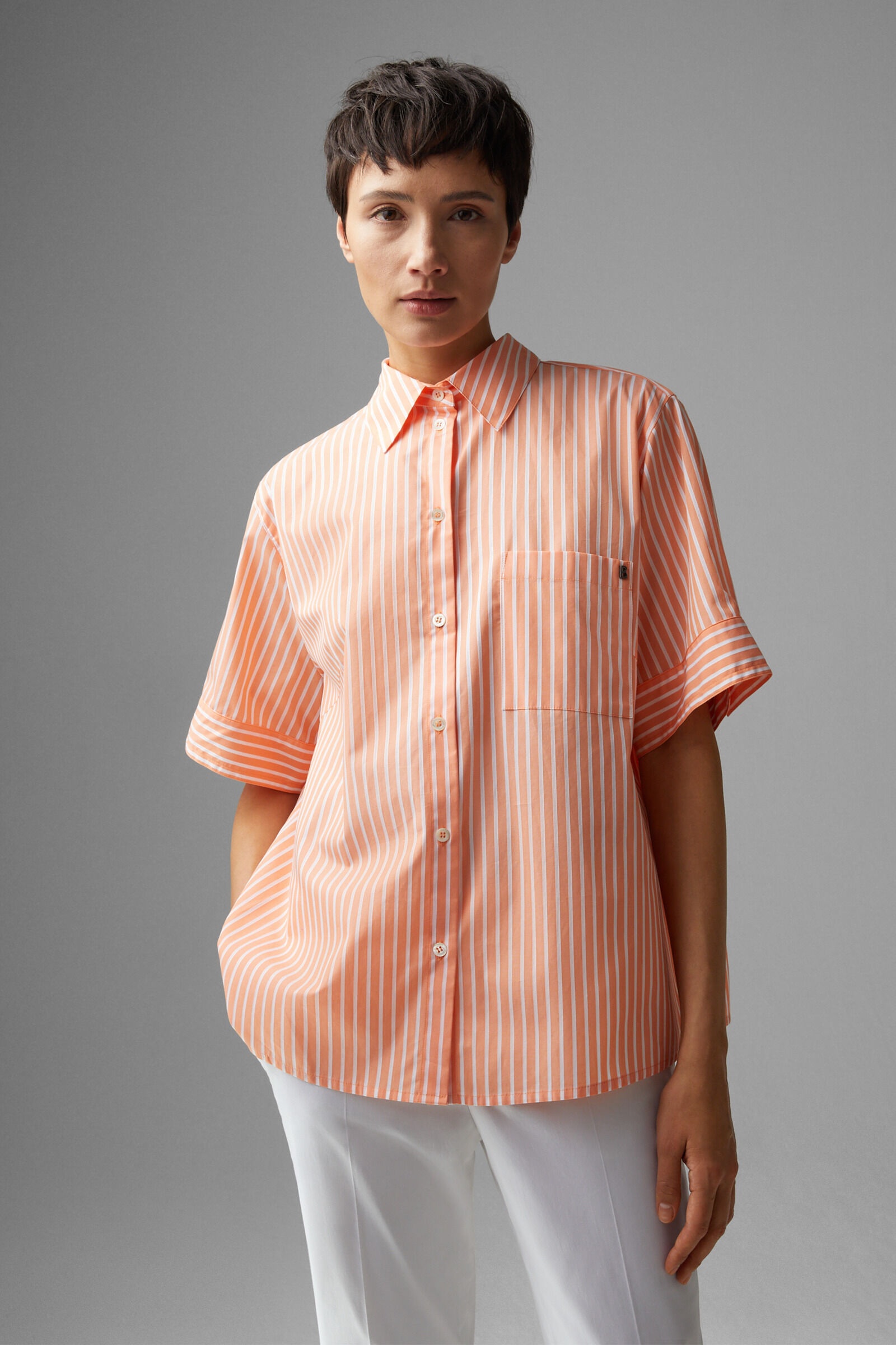Keera Blouse in Orange/White - 2