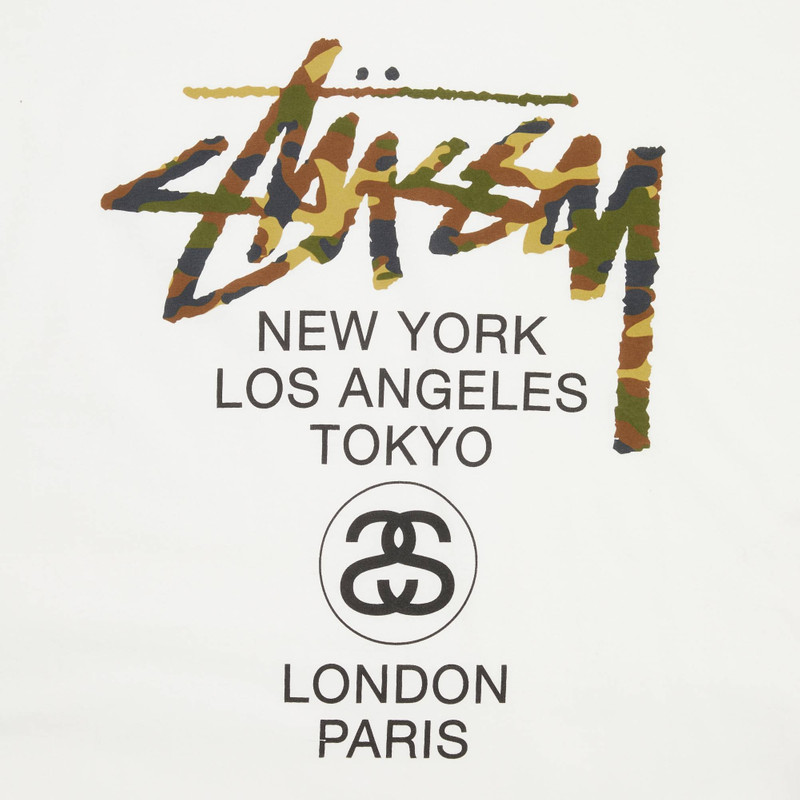 Stussy Camo World Tour Tee 'White' 3