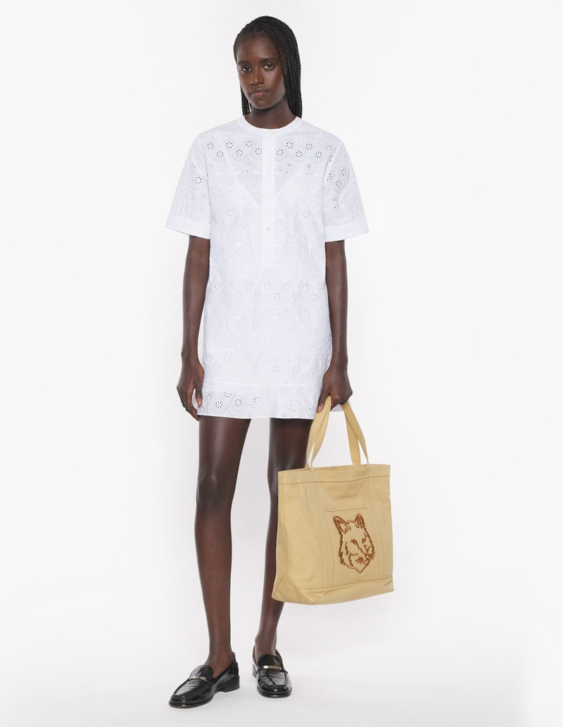 Maison Kitsuné BRODERIE ANGLAISE GODET MINI DRESS outlook