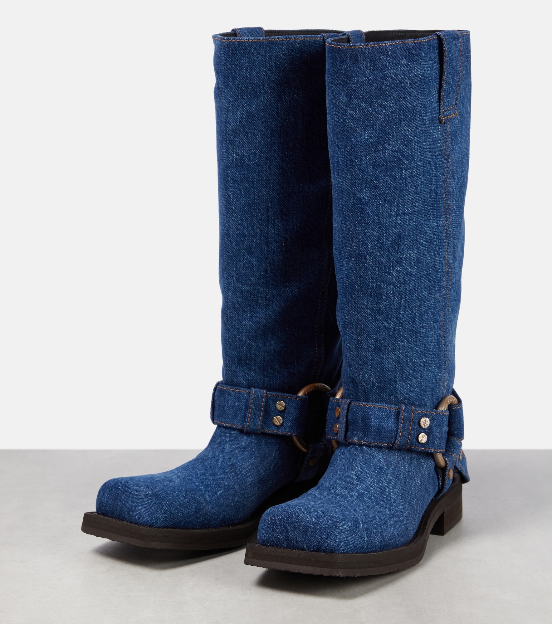 Balius denim knee-high boots - 5