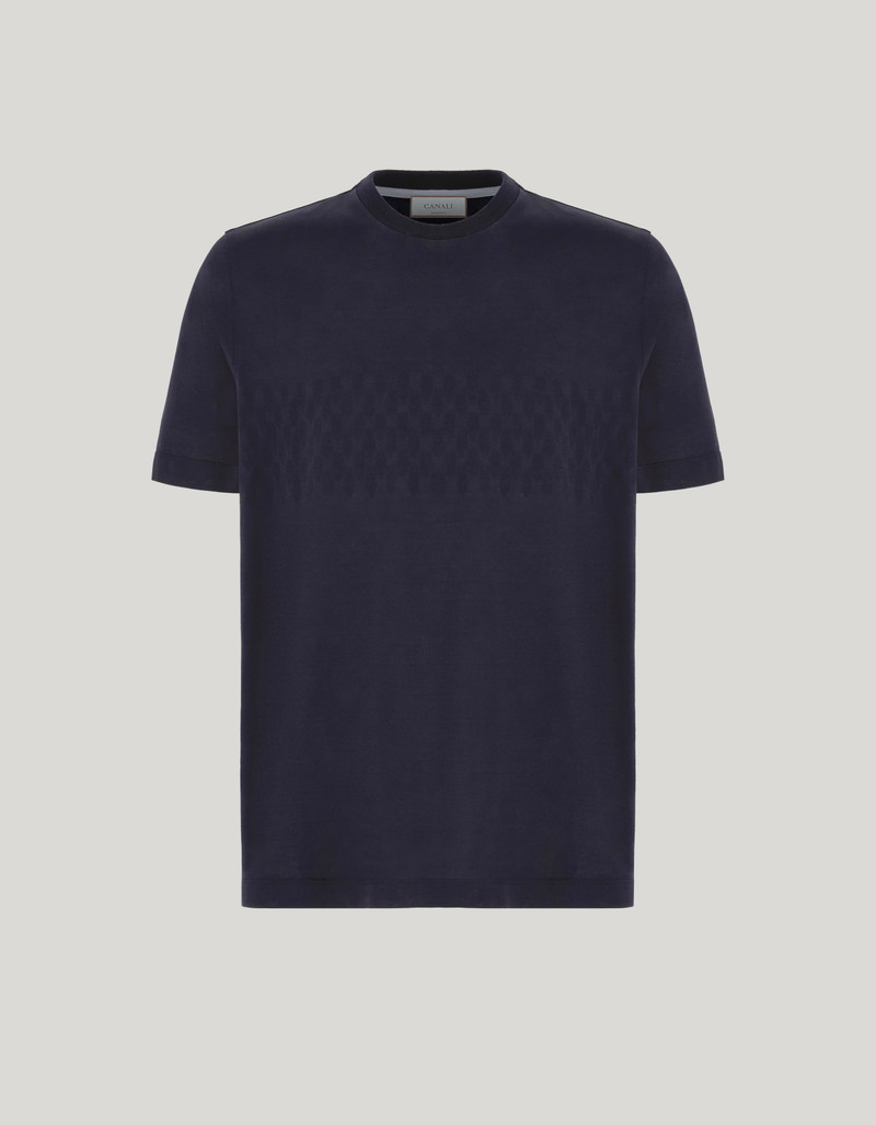 SOFT-TOUCH NAVY BLUE COTTON JERSEY T-SHIRT 1