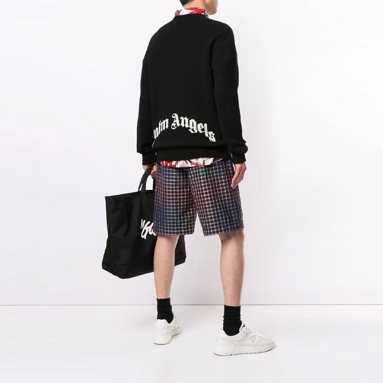 Palm Angels Wool Back Embroidered Logo Crew Knit 'Black' PMHE027F20KNI0011001 - 4