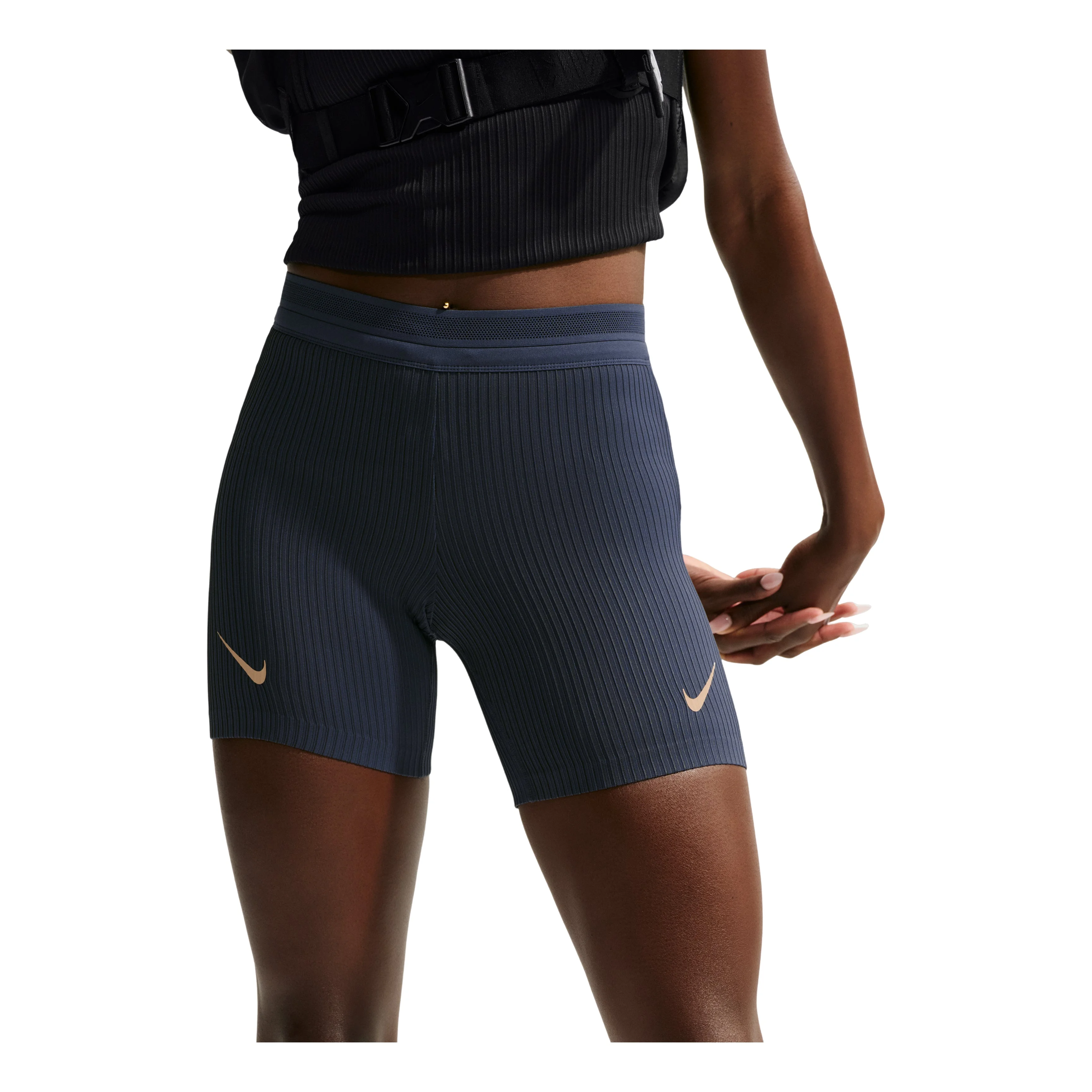 (WMNS) Nike x Keely Hodgkinson AeroSwift Dri-FIT ADV Tight Shorts 'Thunder Blue Black White Linen' I - 1
