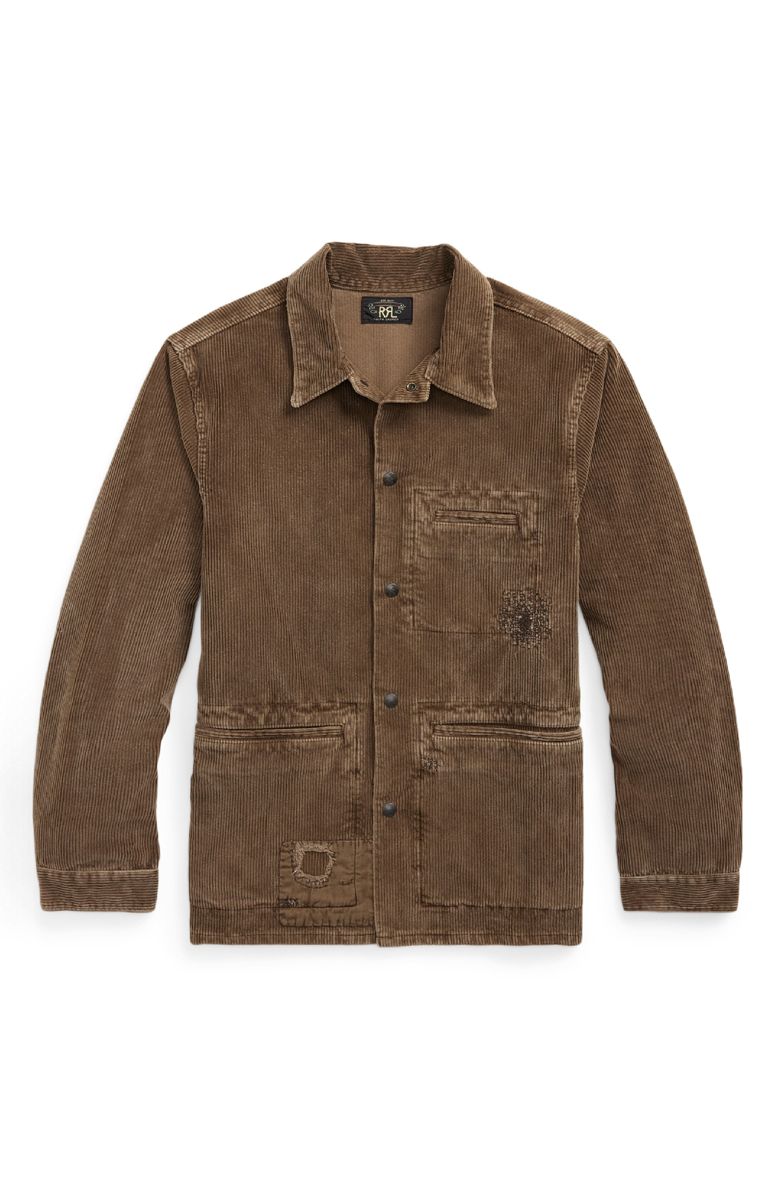 Double RL Rip & Repair Cotton Corduroy Chore Coat in Repaired Brown at Nordstrom - 1