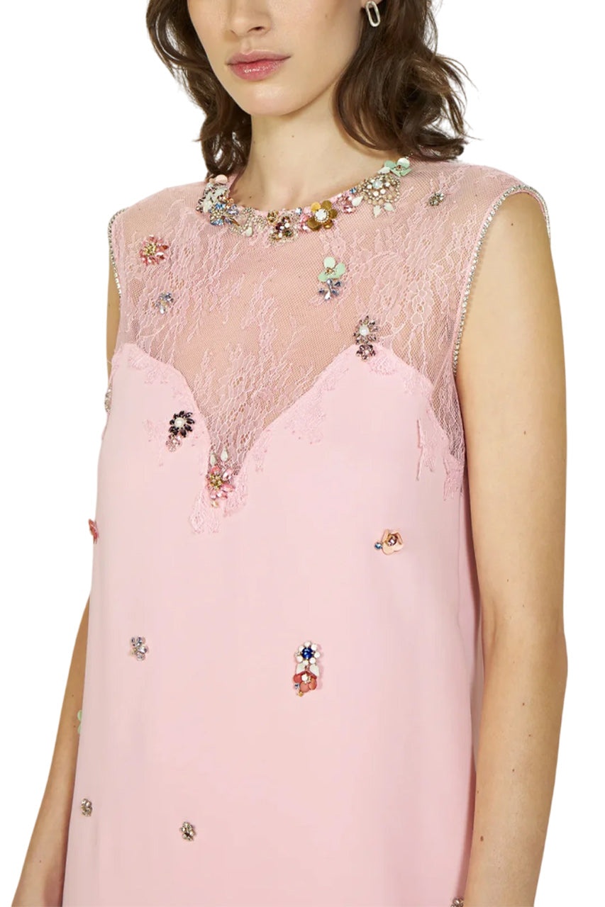 KEEVA CRYSTAL CREPE DRESS - 4