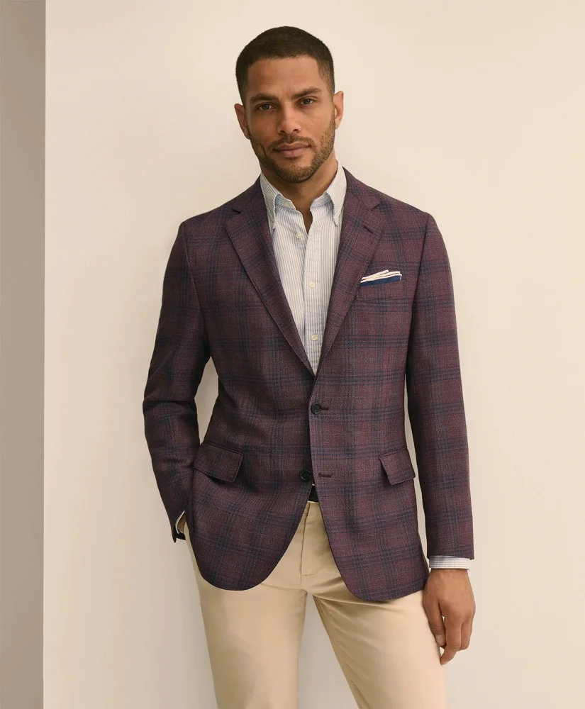 Classic Fit Wool Overcheck Hopsack Sport Coat - 1