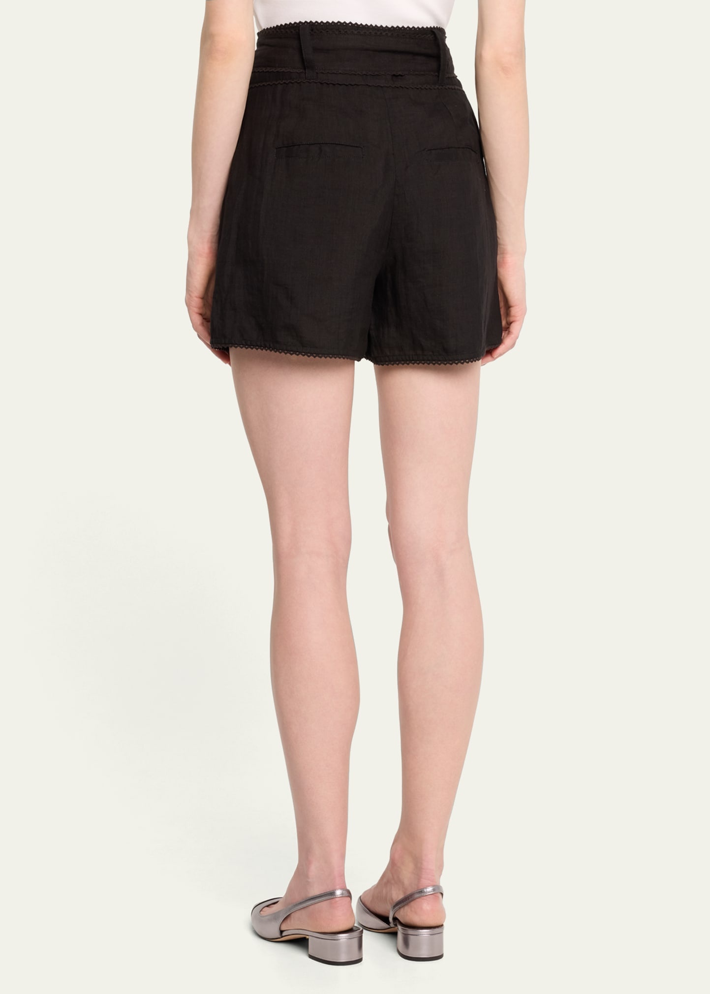 Hobbes Belted Linen Shorts - 3