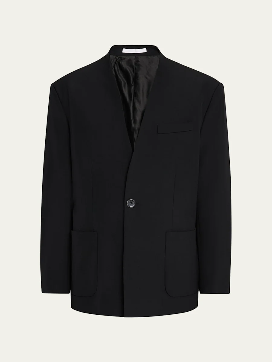 Men's Shawl-Lapel Single-Breasted Blazer - 1