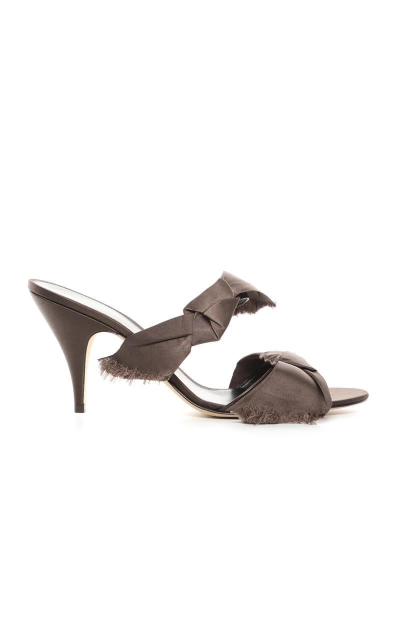 Voluptas Knotted Satin Sandals brown - 1
