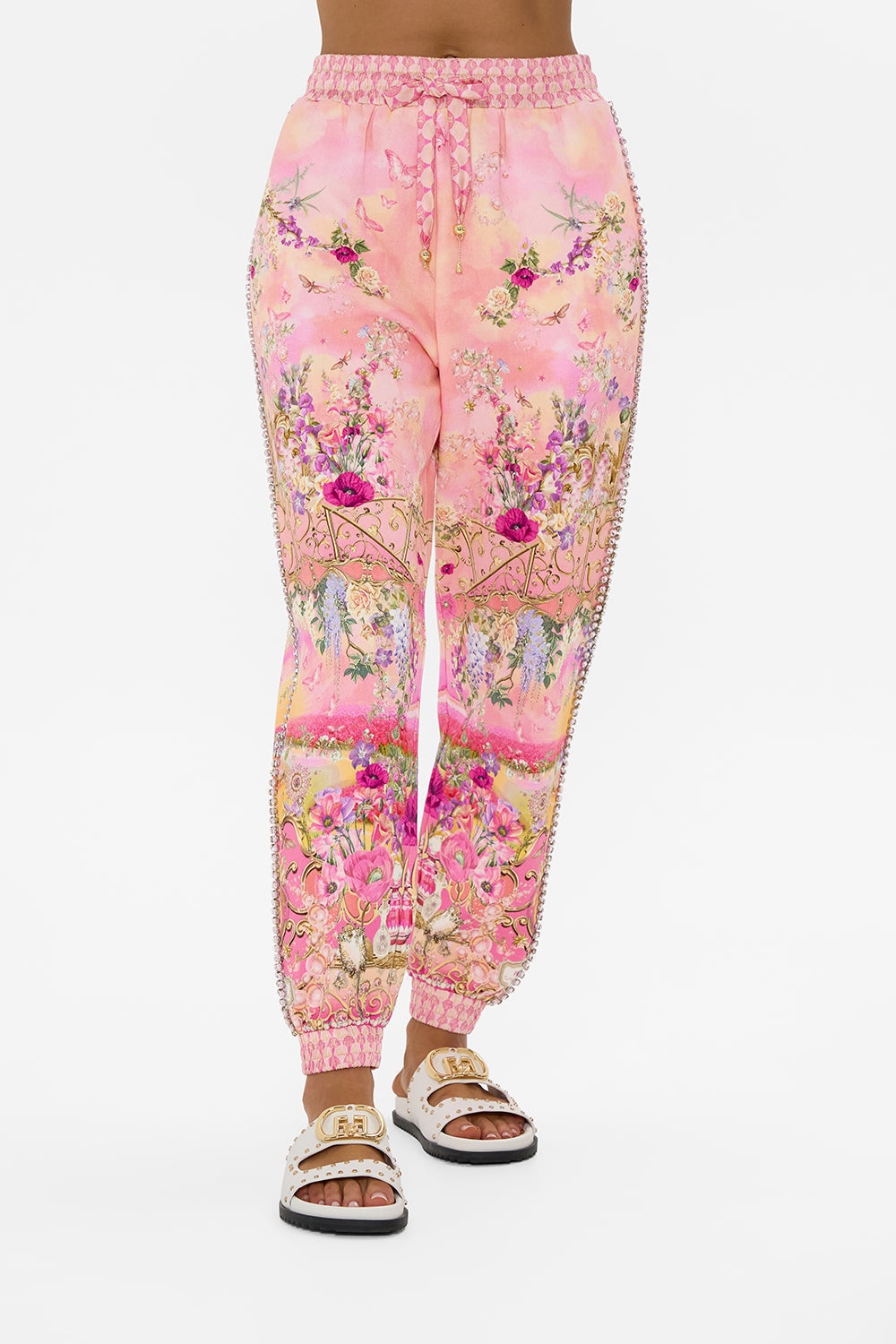JERSEY TRACK PANT WITH SILK DETAILS - 5