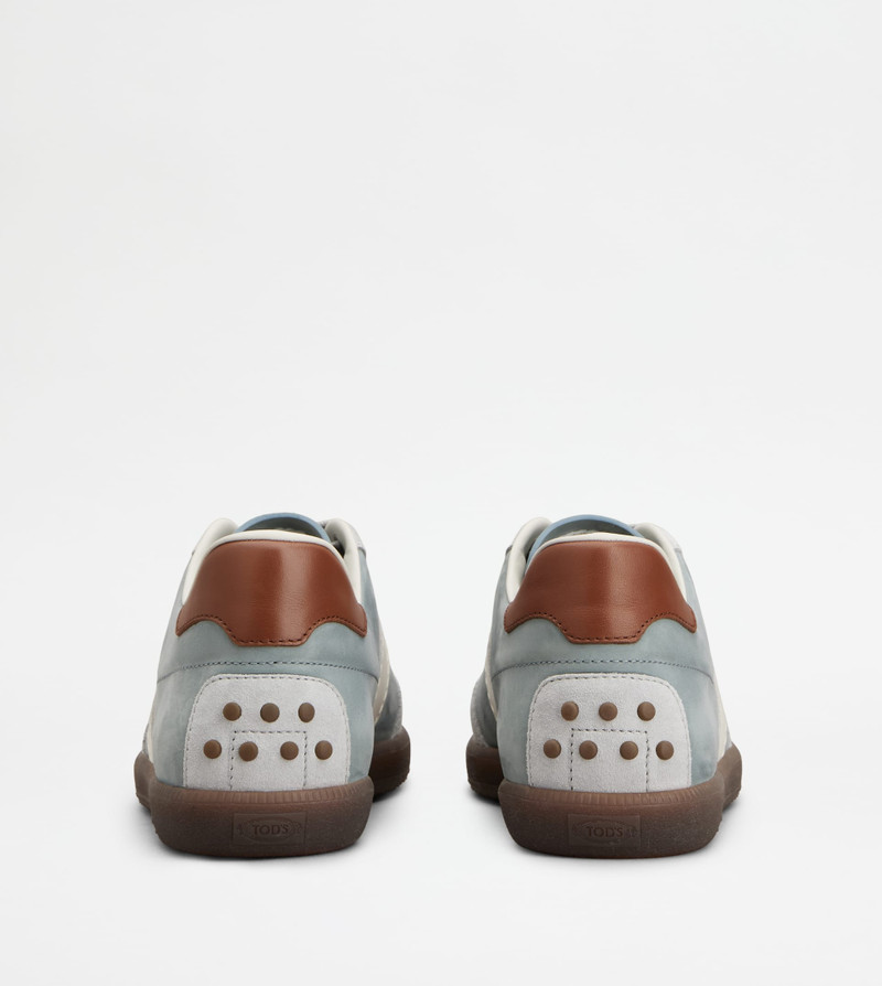 Tod's TOD'S TABS SNEAKERS IN SUEDE E NUBUCK - GREY, BROWN, WHITE outlook