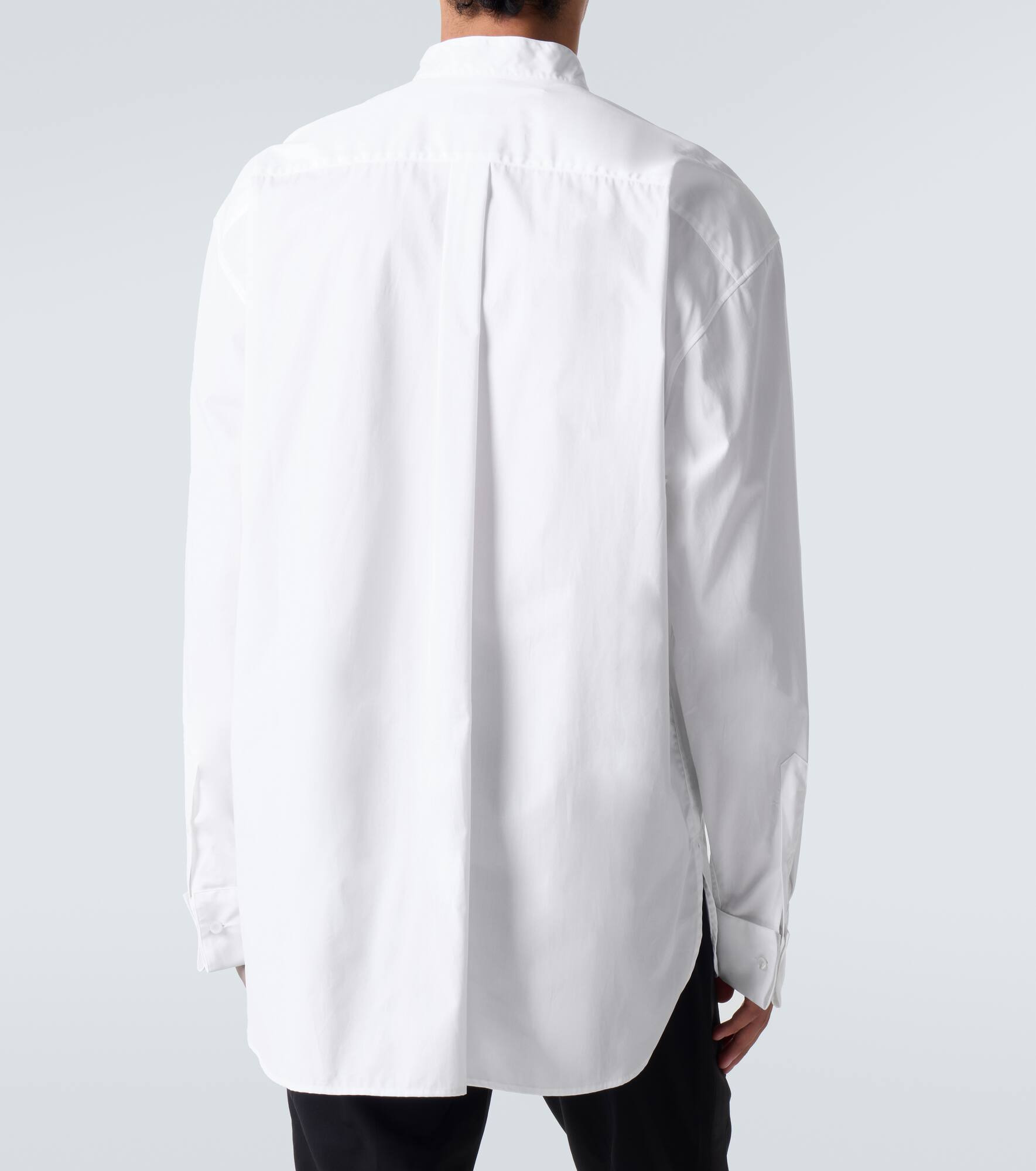 Oversized cotton poplin tuxedo shirt - 4