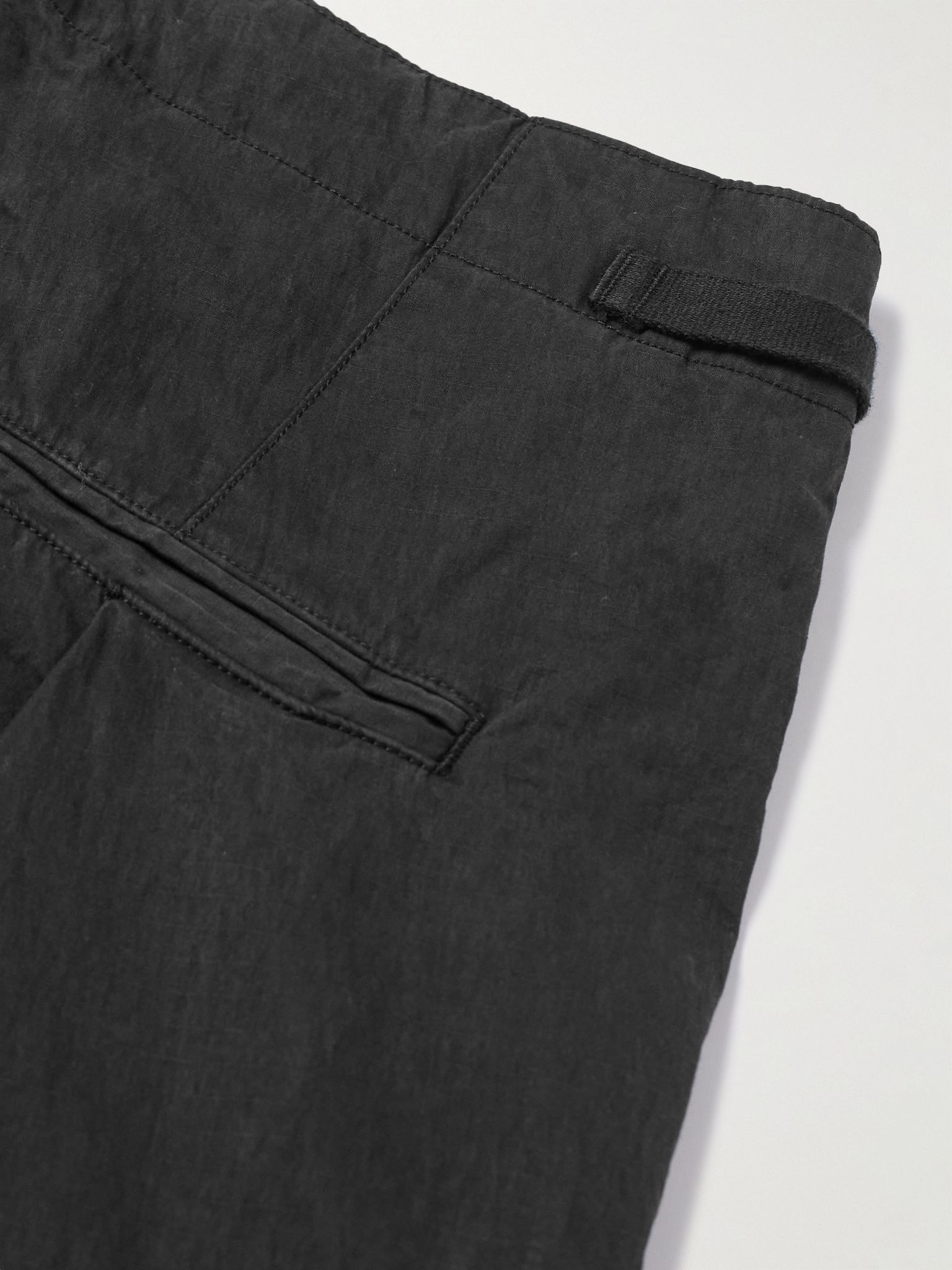 Jumbo Wide-Leg Cotton-Blend Ripstop Cargo Trousers Black - 4
