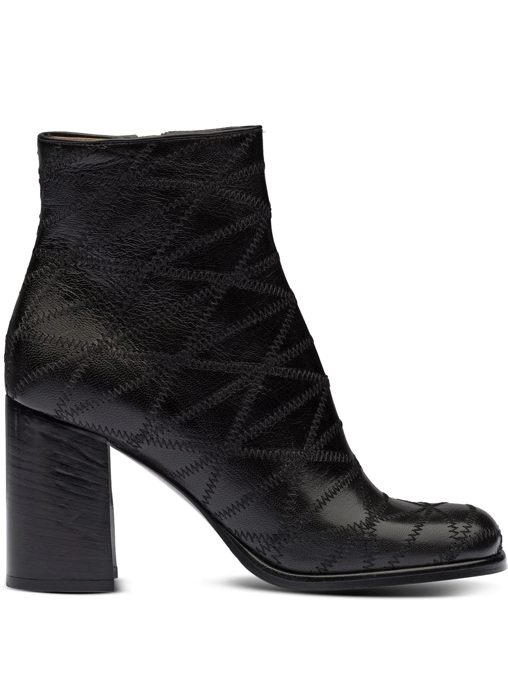 whipstitch-detail ankle boots - 1