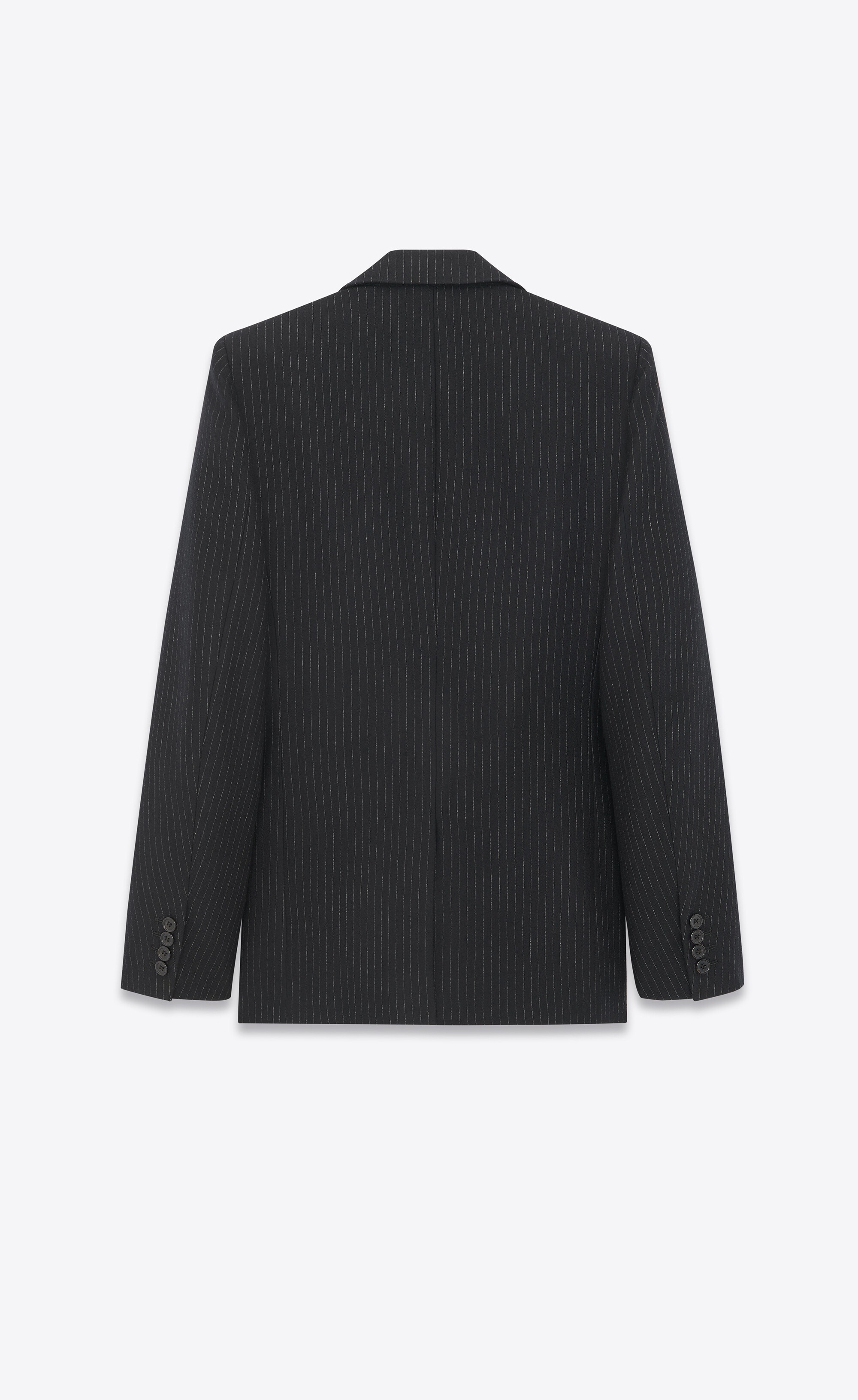 jacket in striped wool flannel - 3