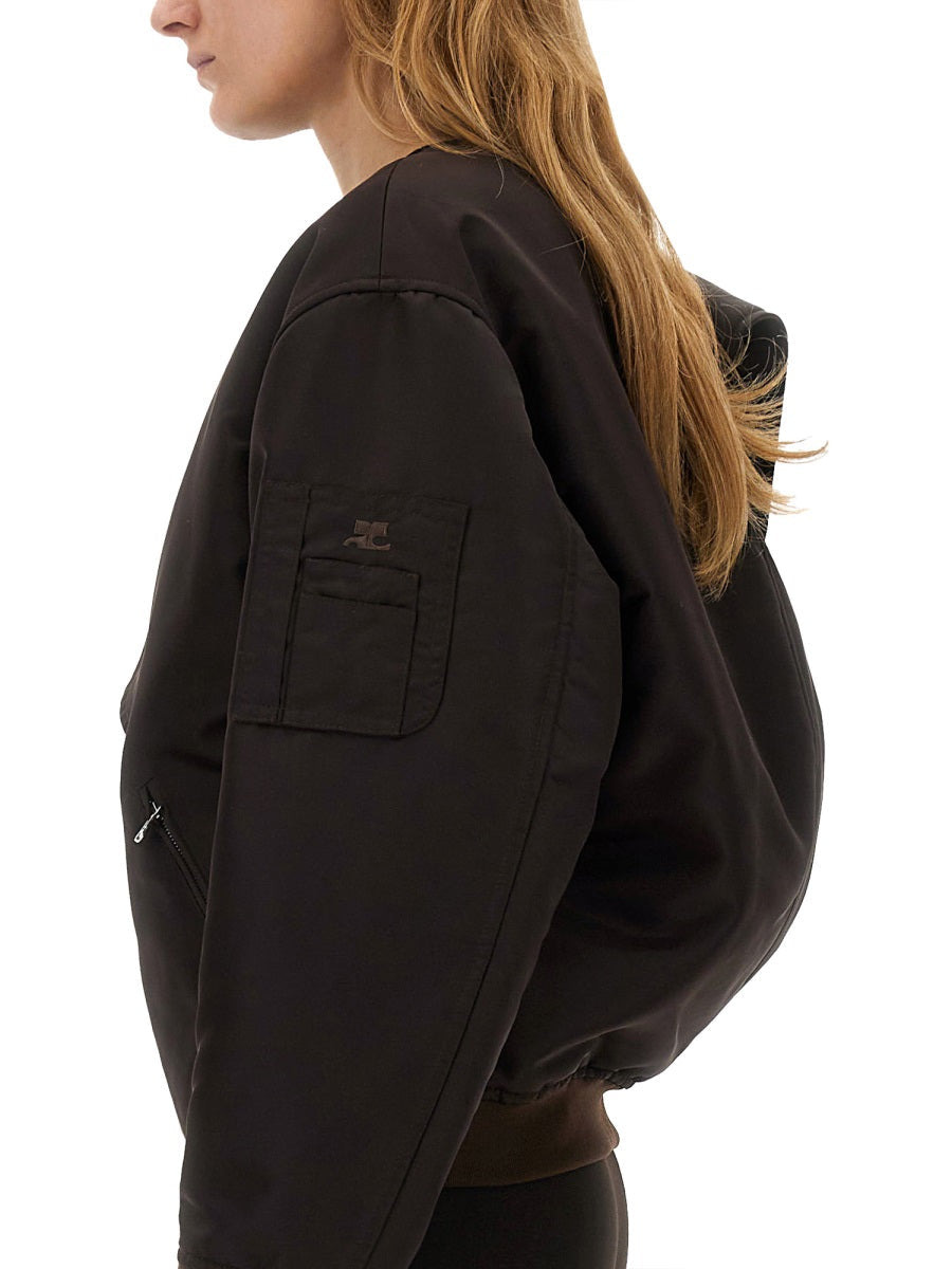 Courreges Women Bow Neck Bomber Jacket - 4