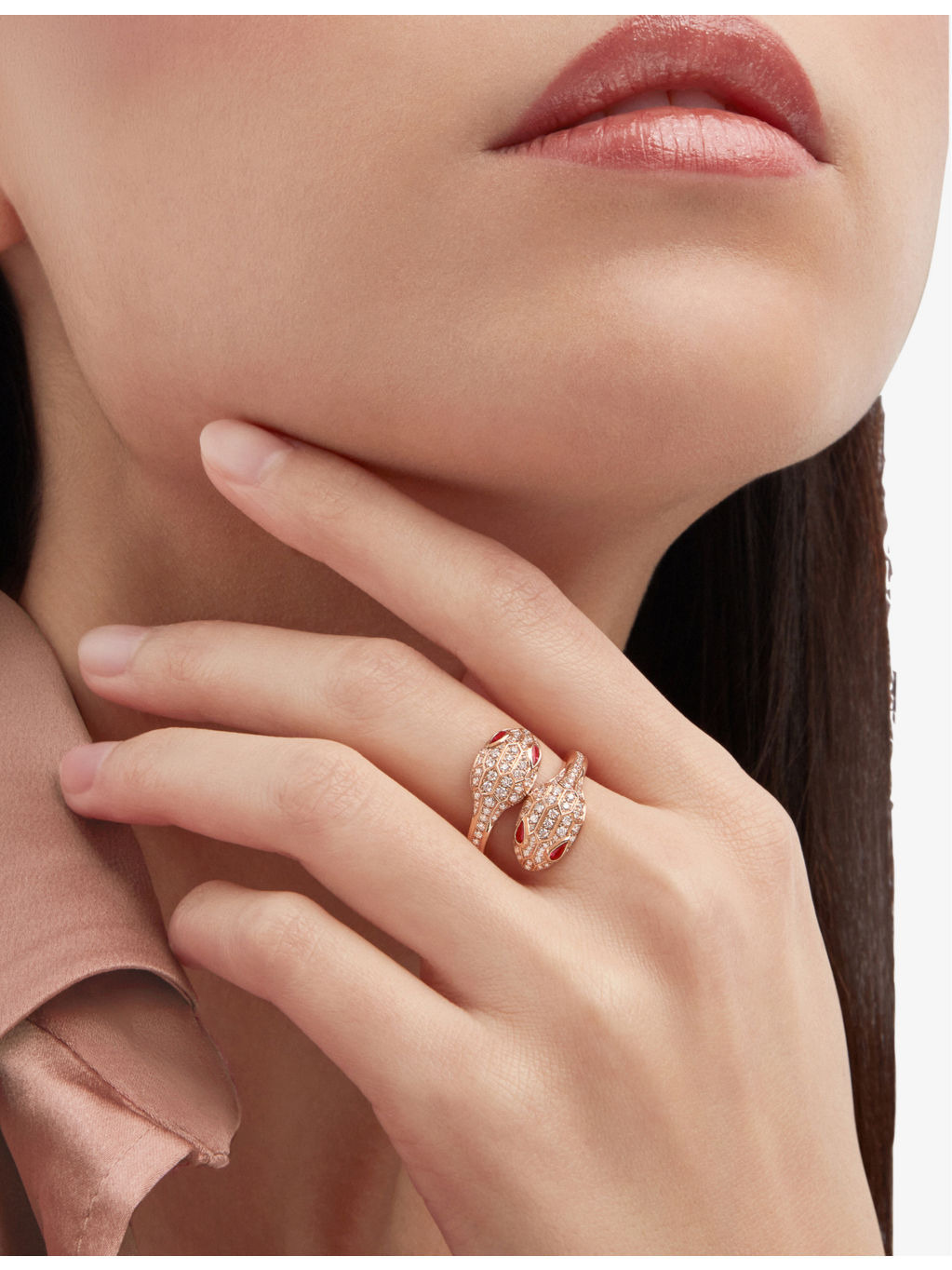 Serpenti Seduttori 18ct rose-gold, 0.56ct brilliant-cut diamond and rubellite ring - 3