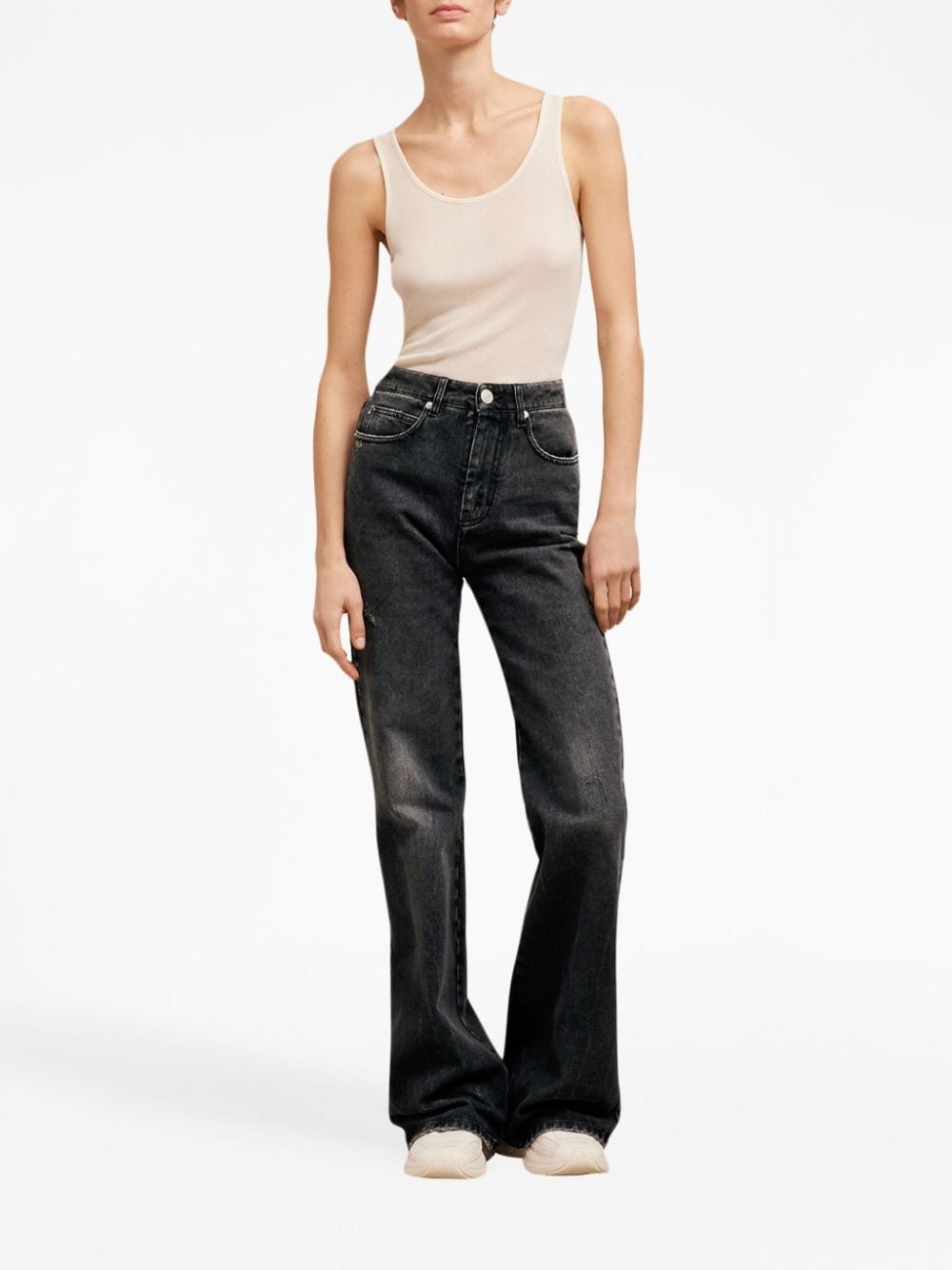 mid-rise wide-leg trousers - 2
