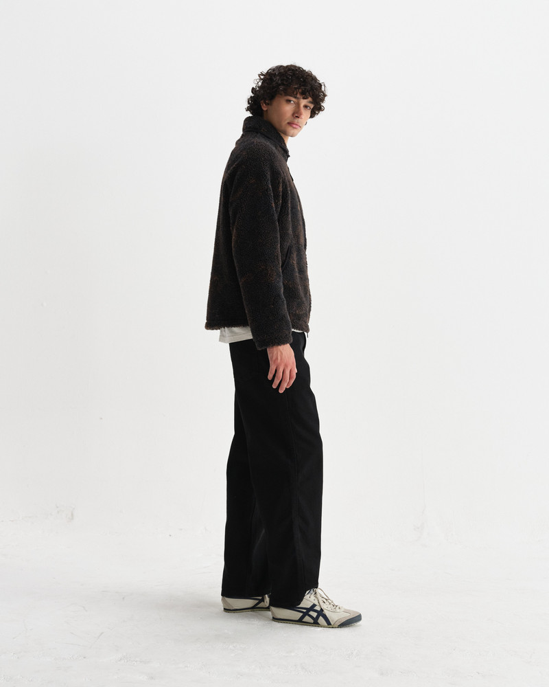 Tate - Black And Brown Paisley Jacquard Fleece Jacket 5