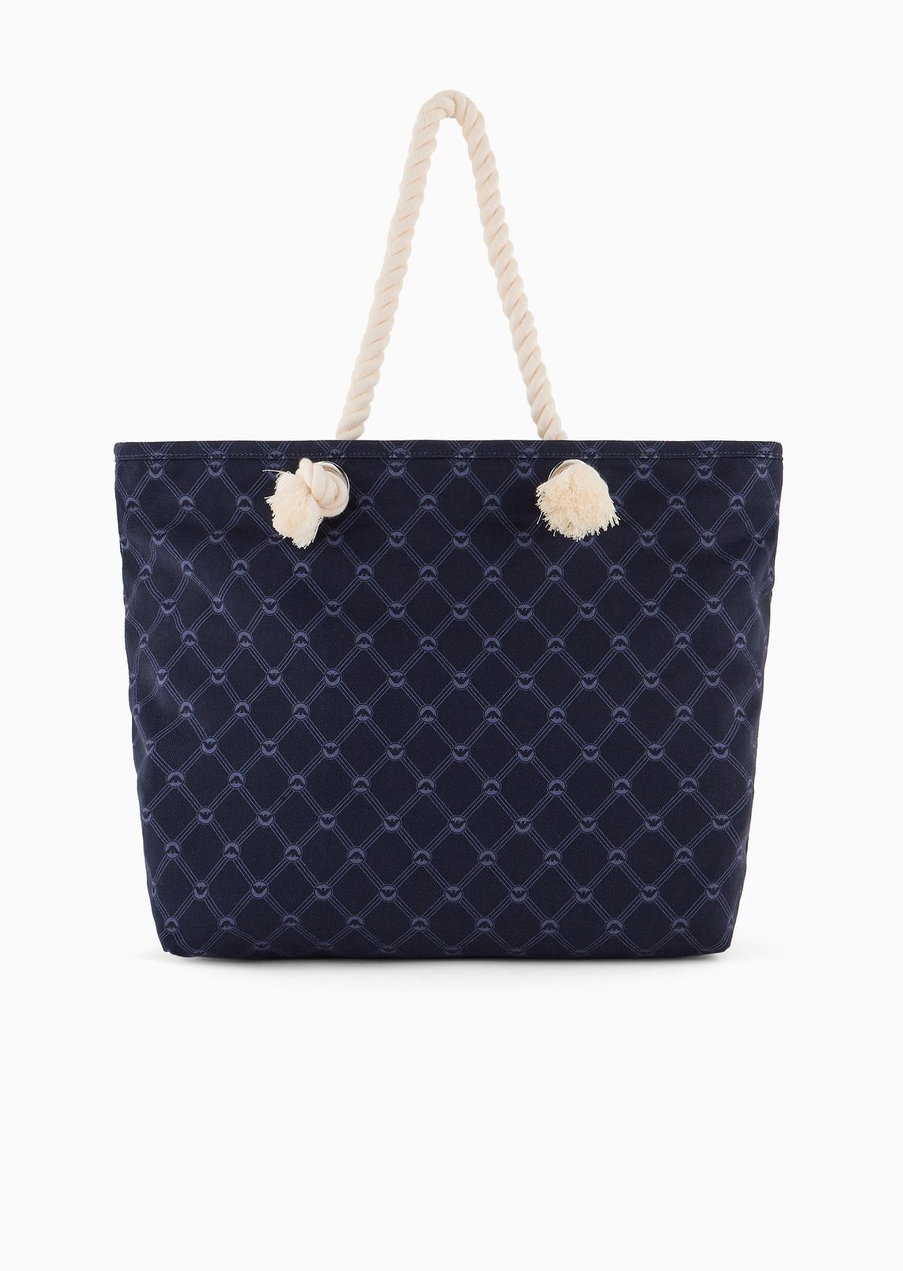 Woven monogram beach bag - 1