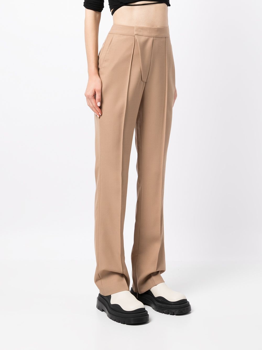 high-waisted flared trousers - 3