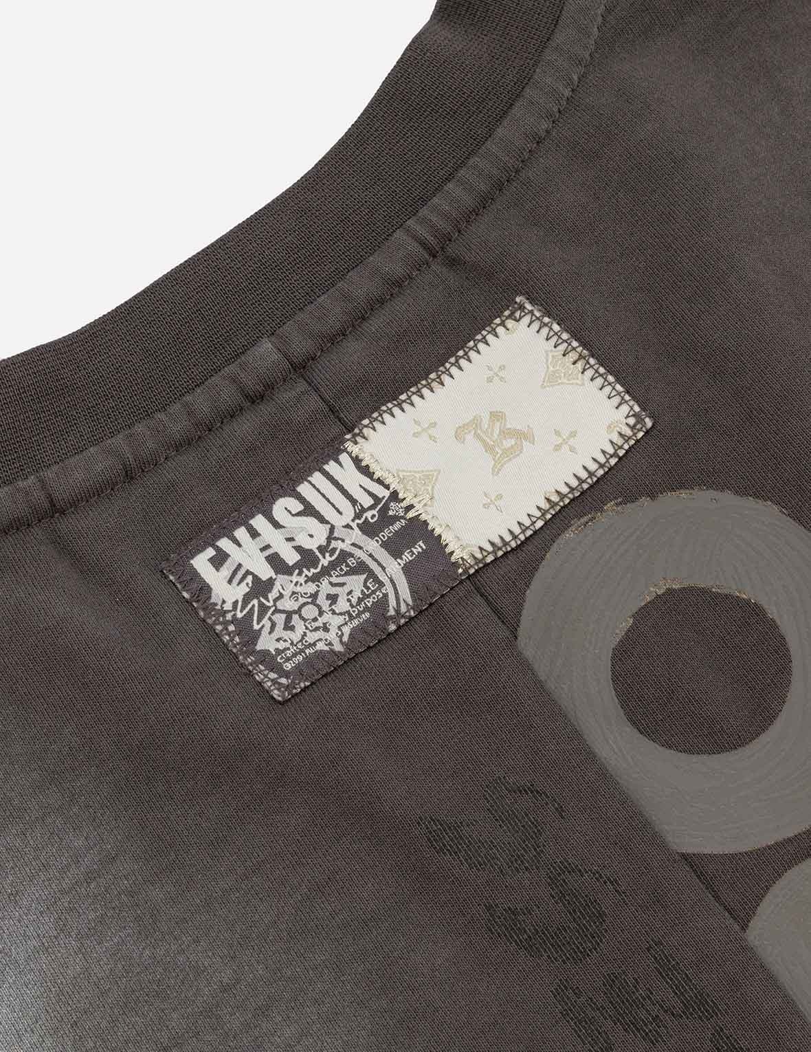 Garment Dyed Calligraphy Logo Print Oversized T-shirt - 10