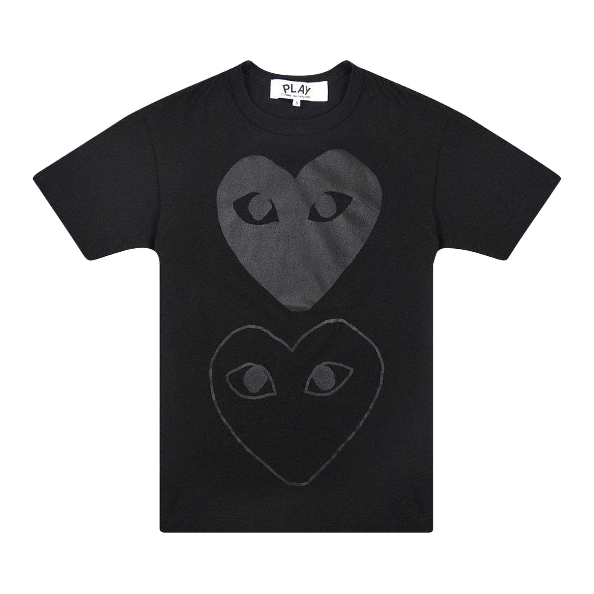 Comme des Garçons PLAY Double Hearts T-Shirt 'Black/Black' - 1