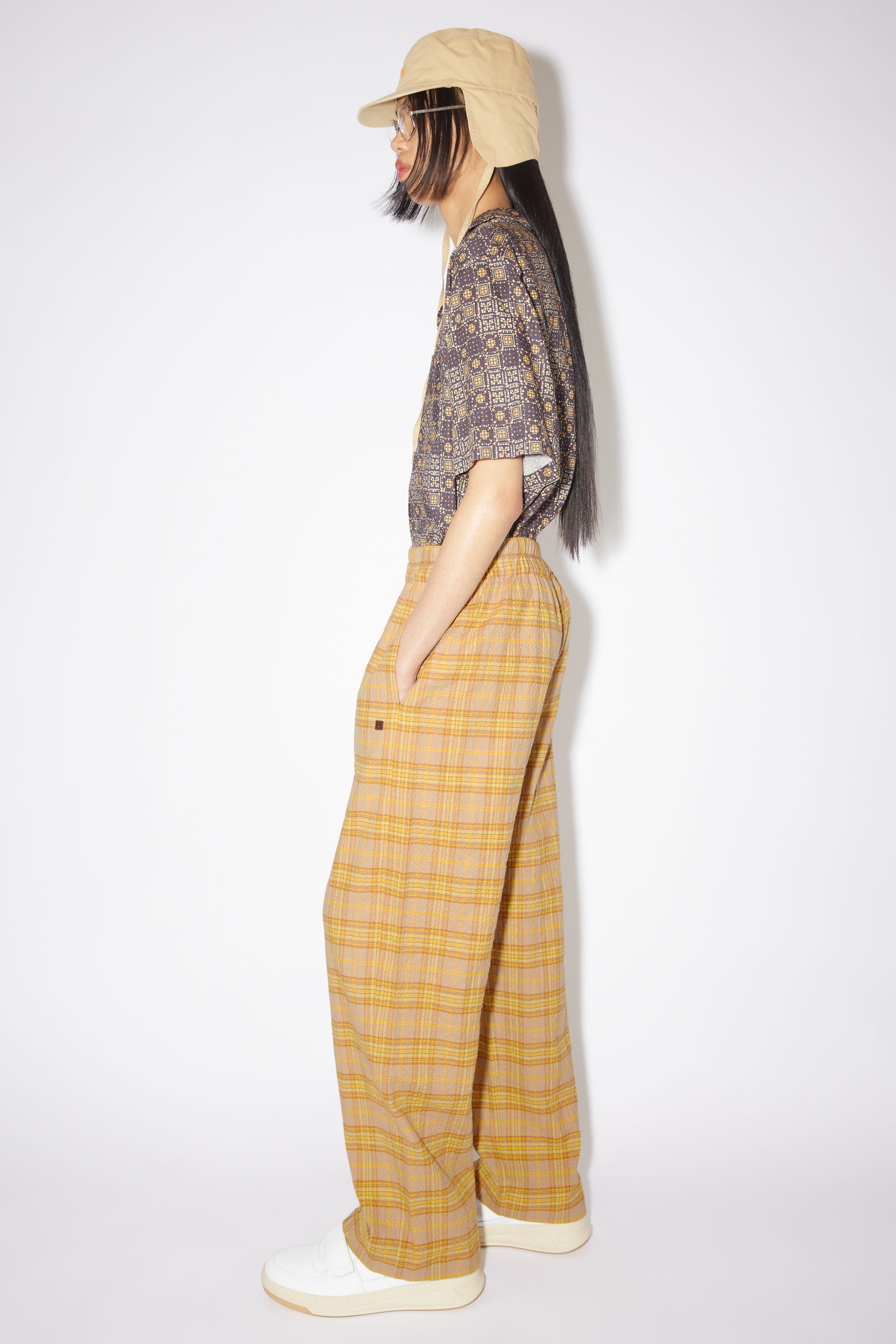 Check trousers - Brown/orange - 4