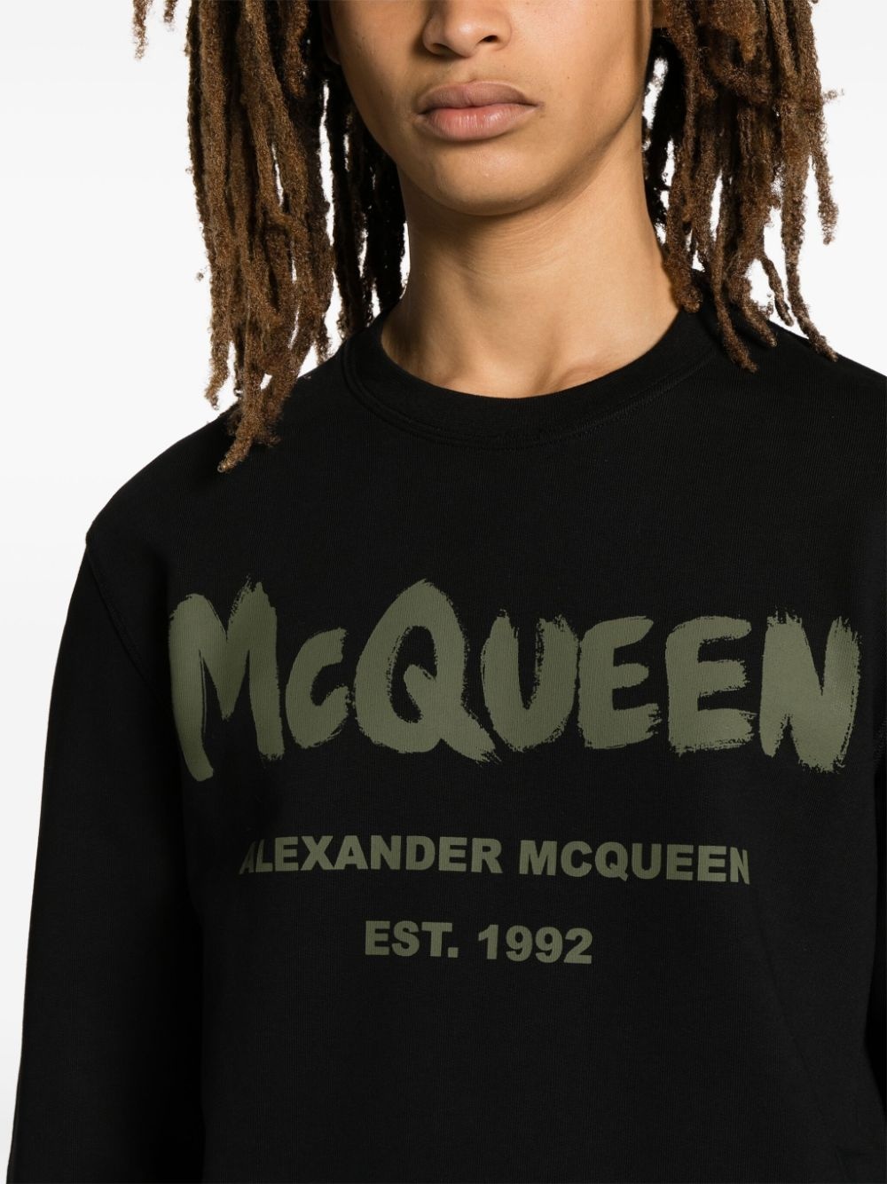 logo-print cotton sweatshirt - 5