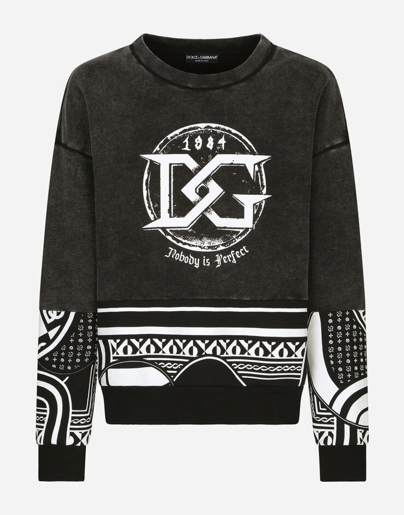 Printed and washed jersey sweatshirt 3