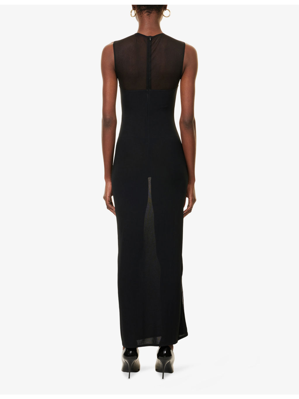 Molded Sleeveless Woven Maxi Dress - 4