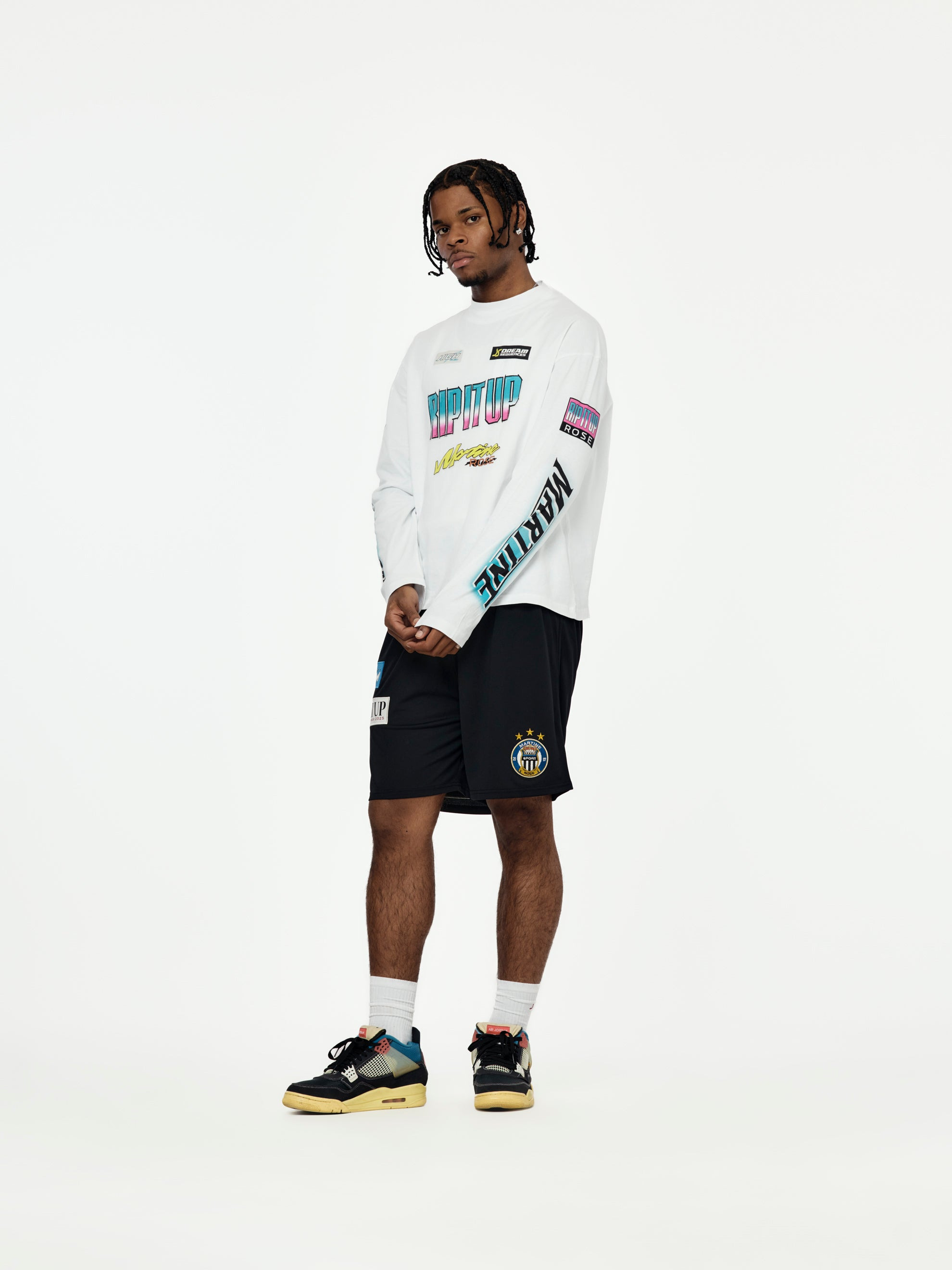 BMX FUNNEL NECK L/S T-SHIRT (WHITE) - 5
