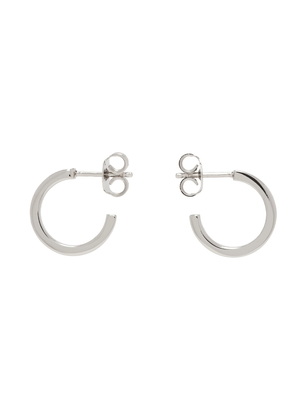 Silver Numeric Minimal Signature Hoop Earrings - 1