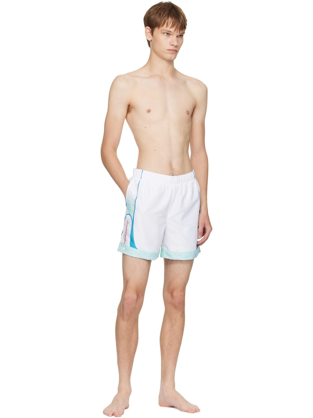 Blue & White Logo Swim Shorts - 4